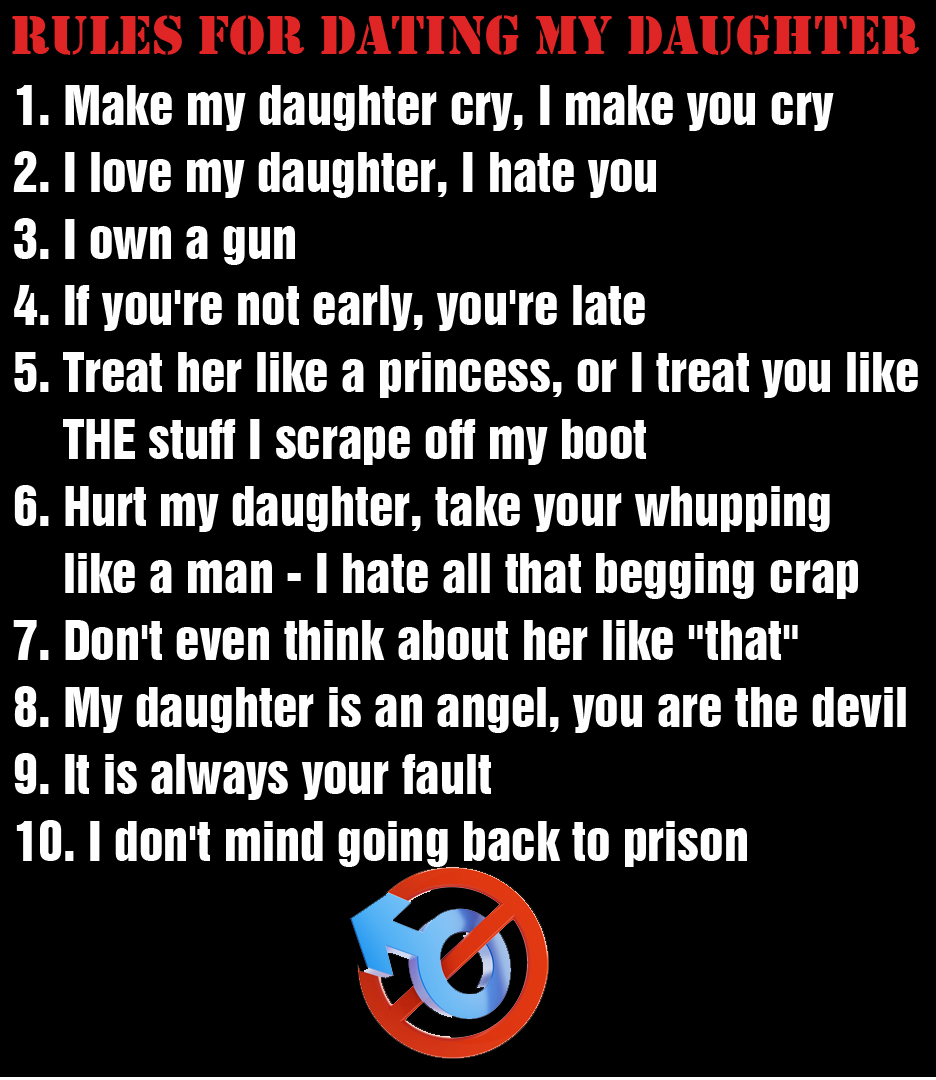T shirt rules for dating my daughter kopen