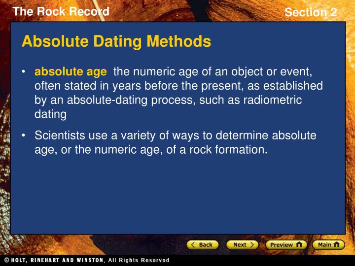 absolute age dating definition