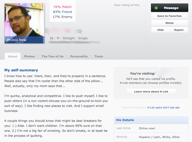 the perfect profile for online dating examples