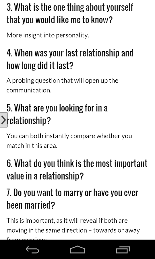 Questions during speed dating